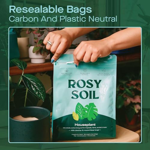 Rosy Soil Indoor Potting Soil - Boosts Plant Growth, Peat-Free, Biochar-Enriched - 4qt