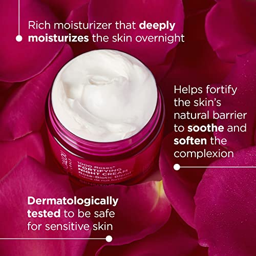 Andalou Naturals 1000 ROSES Night Cream - Moisturizes, Soothes & Revitalizes - 100% Vegan, 1.7oz