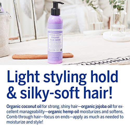 Dr. Bronner's Organic Hair Creme - Adds Shine & Softness, Lavender Coconut - 6oz