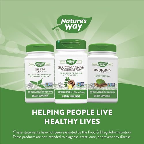 Nature's Way Glucomannan Supplement - Promotes Fullness, Vegan, Gluten-Free - 100 Capsules