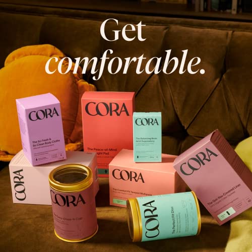 Cora Organic Cotton Non-Applicator Tampons - Ultra-Absorbent, Hypoallergenic, 36 Count