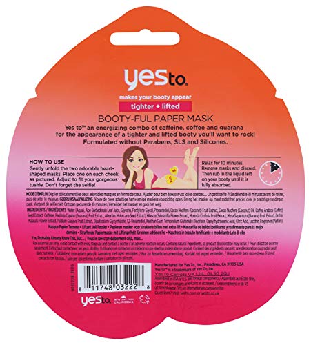 Yes To Booty-Ful Body Care Set - Tighter, Lifted Look with Caffeine & Coffee - 1 Mask