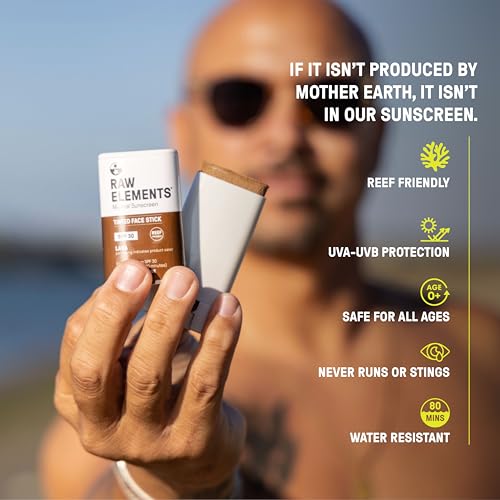 Raw Element Tinted Face Sunscreen - SPF 30+ Moisturizer, Non-Toxic, Water Resistant - 0.5 oz