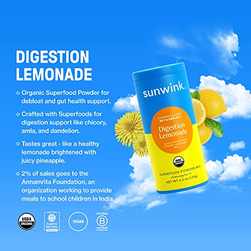 Sunwink Superfood Bundle - Gut Health Support, Organic Ingredients - Lemonade & Detox Greens