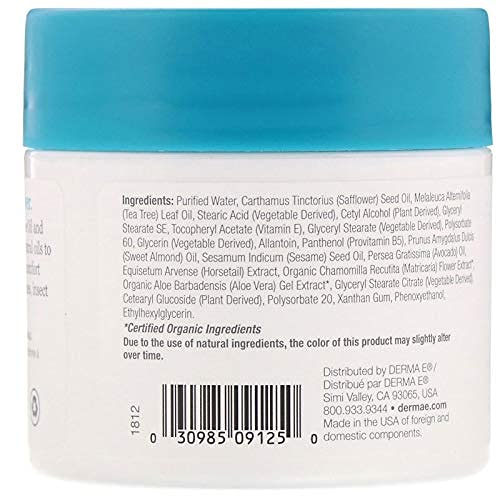 Derma E Moisturizer - Soothes Blemishes & Rashes, Vegan, Paraben-Free - 4oz (2-Pack)