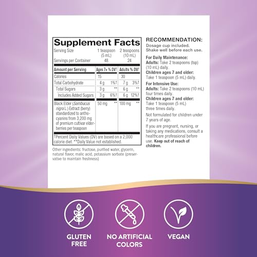Nature’s Way Sambucus Elderberry Syrup - Immune Support, Antioxidant-Rich, Berry Flavor - 8 Fl Oz