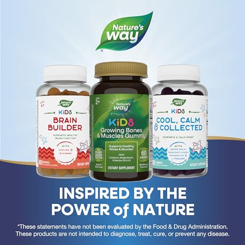 Nature's Way Kids Vitamins Bundle - Supports Healthy Bones & Muscles, Wildberry Flavor - 60 Gummies