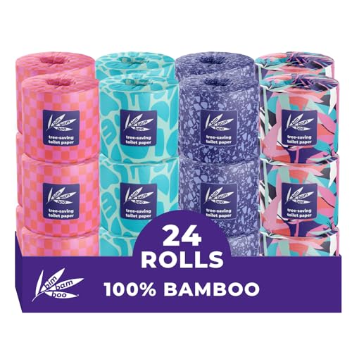 Bim Bam Boo Toilet Paper - Ultra Soft, Chemical-Free, Hypoallergenic, 24 Rolls, 295 Sheets