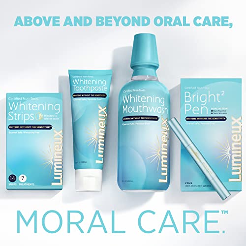 Lumineux Teeth Whitening Strips - Enamel Safe, Non-Toxic, Microbiome Approved - 14 Strips