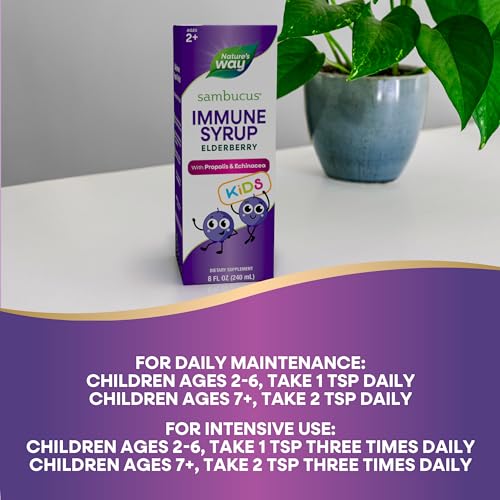 Nature's Way Elderberry Immune Syrup for Kids - Antioxidant Support, Vegetarian - 8 Fl Oz
