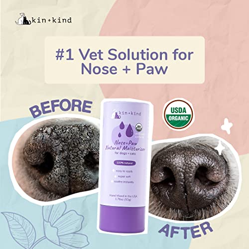 kin+kind Paw Balm Stick - Vet Approved, USDA Organic, Easy Roll-On for Dogs & Cats - 1.76oz