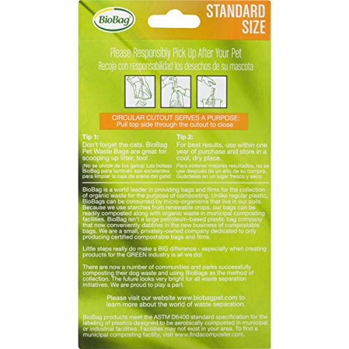 BioBag Pet Waste Bags - Non-Allergenic, Plant-Based, 50 Count, No Polyethylene