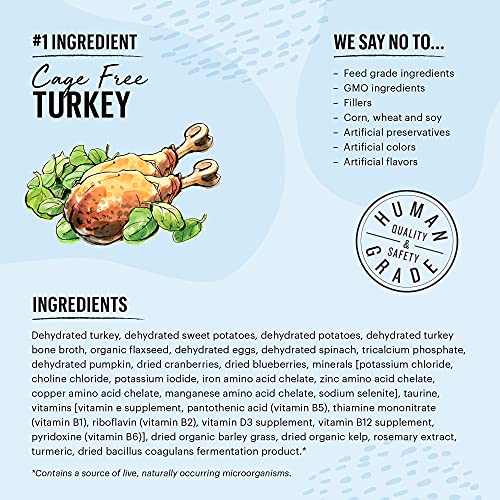 The Honest Kitchen Dehydrated Dog Food - Protein-Rich, Human-Grade Ingredients - 4 lb Makes 16 lbs