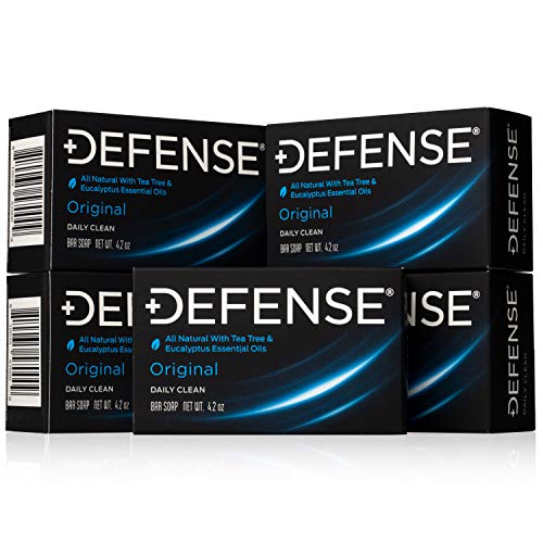 Defense Soap Bar - Natural Tea Tree & Eucalyptus, Promotes Healthy Skin, 5-Pack
