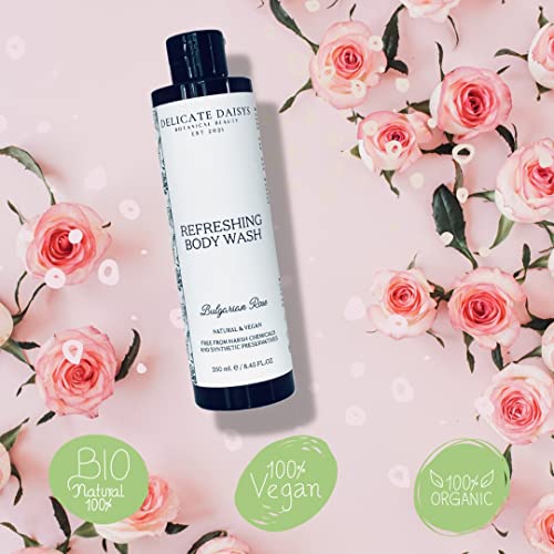 Delicate Daisys Body Wash - Nourishing Rose Infusion, Vegan & Natural Ingredients - 8.45 fl oz