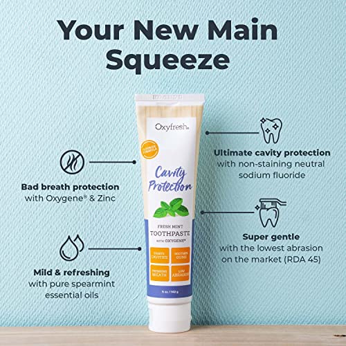 Oxyfresh Toothpaste - Cavity Protection & Sensitivity Relief, Fresh Mint Flavor - 5oz