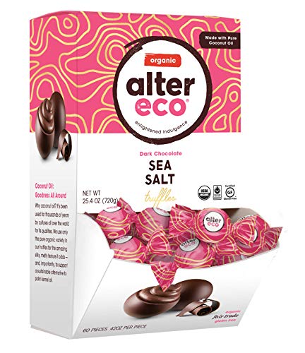 Alter Eco Dark Chocolate Truffles - 58% Cocoa, Fair Trade, Organic, Non-GMO - 60 ct