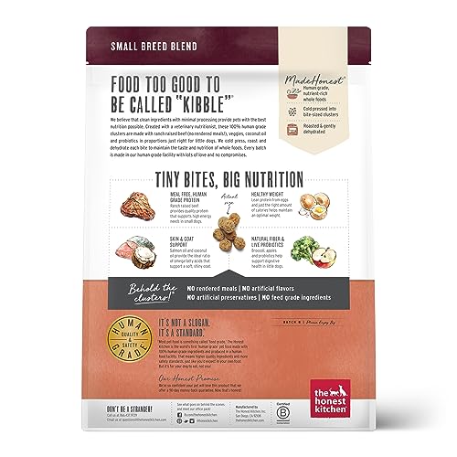 The Honest Kitchen Whole Food Clusters Dog Food - Human Grade Nutrition, Grain Free - 4 lb