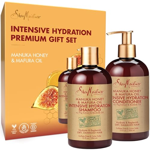 SheaMoisture Shampoo & Conditioner Set - Hydrate & Repair with Manuka Honey, 13 Fl Oz Each