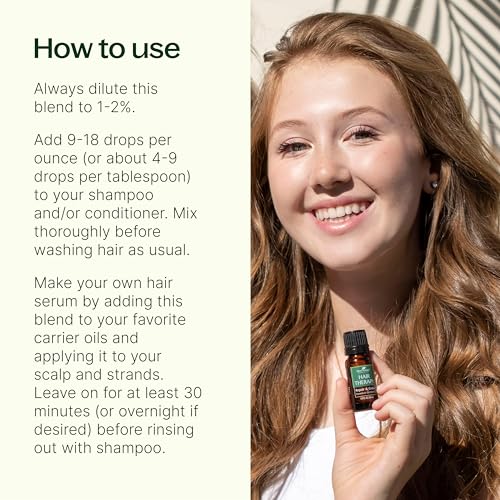 Plant Therapy Hair Growth Essential Oil Blend - Strengthen & Repair Hair Naturally - 10 mL