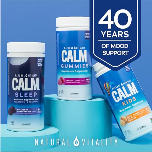 Natural Vitality Calm Magnesium Citrate Gummies - Stress Relief, Vegan, Sweet Citrus - 120 Count