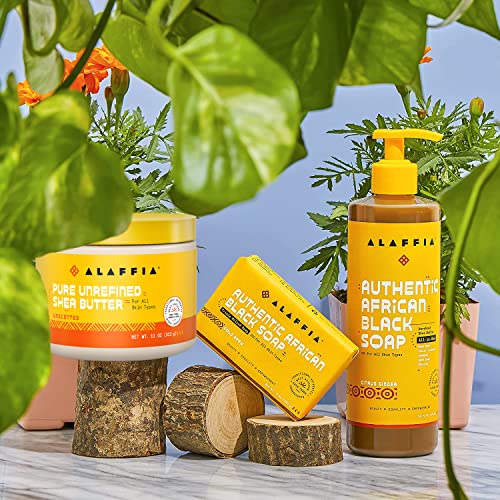 Alaffia Unrefined Shea Butter - Deeply Hydrating, Fair Trade & Handcrafted - 11oz Unscented