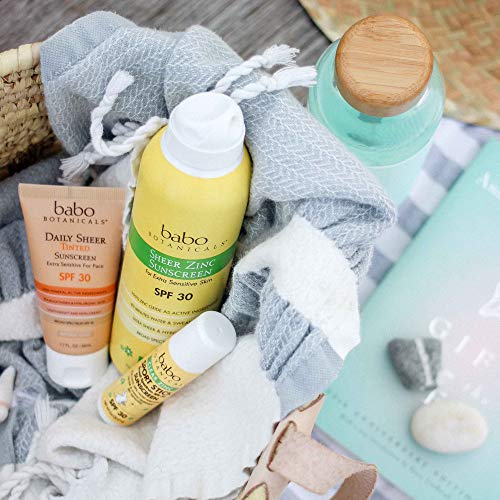 Babo Botanicals Sheer Zinc Sunscreen Spray SPF30 - Mineral Protection, Fragrance-Free, 2-Pack