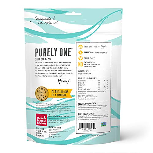 The Honest Kitchen White Fish Filets Dog Treats - High Protein, Human Grade, Non-GMO - 3oz