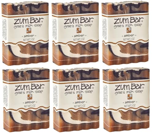 Zum Bar Goat's Milk Soap Set - Hydrating Amber Scent, Cruelty-Free & Natural - 3 oz (3 Pack)