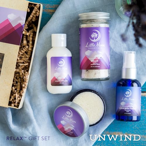 Little Moon Essentials Bath & Body Gift Set - Relaxing Aromatherapy, Vegan & Natural - 4 Items