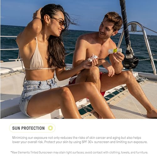 Raw Element Tinted Face Sunscreen - SPF 30+ Moisturizer, Non-Toxic, Water Resistant - 0.5 oz