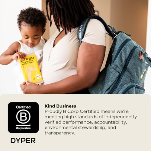 DYPER Size 1 Bamboo Baby Diapers & Wipes - Soft, Absorbent, Hypoallergenic - 36 Diapers & 60 Wipes