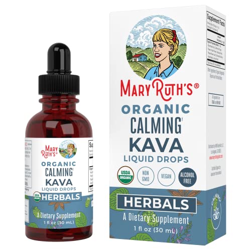 MaryRuth Organics Herbal Supplement Drops - Calmness & Relaxation, USDA Kava Root - 30 Servings