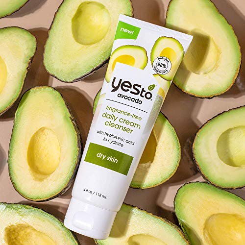 YES TO Avocado Daily Cream Cleanser - Hydrating Omega-3 & Antioxidants, Vegan - 4oz