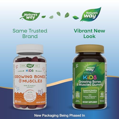 Nature's Way Kids Vitamins Bundle - Supports Healthy Bones & Muscles, Wildberry Flavor - 60 Gummies