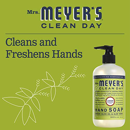 Mrs. Meyer's Hand Soap - Made with Essential Oils, Cruelty-Free, Lemon Verbena - 12.5 Oz (Pack of 3)