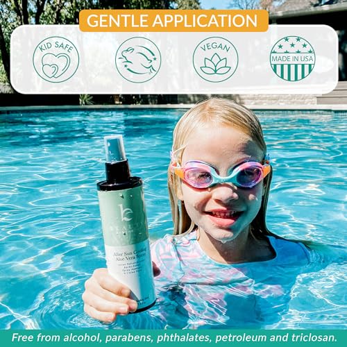 Cooling Aloe Vera After Sun Spray - Fast Absorbing, Organic Ingredients, Skin Relief - 8oz