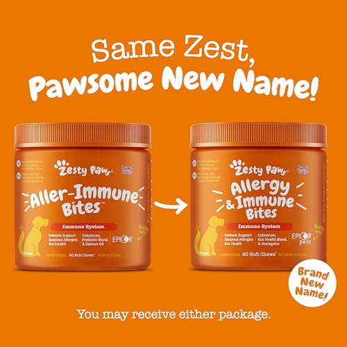 Zesty Paws Dog Allergy Relief - Supports Immune & Digestive Health, Lamb Flavor - 90 Soft Chews