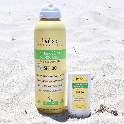 Babo Botanicals SPF 50 Stick Sunscreen - 70% Organic, Zinc-Based, Fragrance-Free - 0.6oz