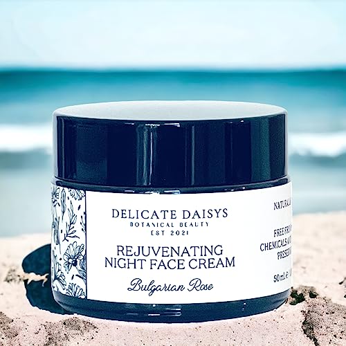 Delicate Daisys Night Cream - Hydrating Anti-Aging Formula with Rose & Shea Butter - 1.69 fl oz