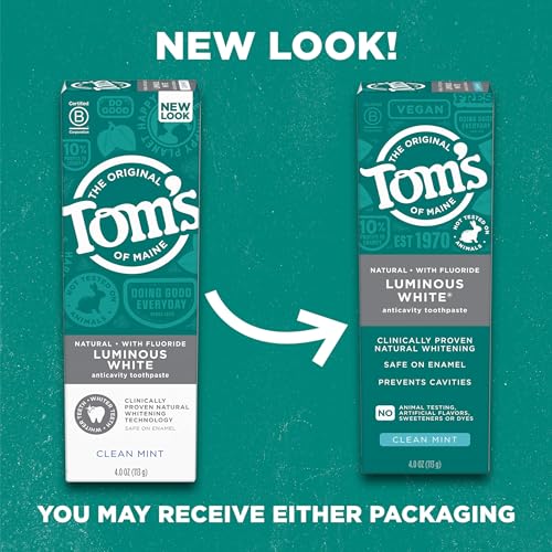 Tom's of Maine Toothpaste - Whitening, Fluoride Protection, Natural Ingredients - 3-Pack, Clean Mint