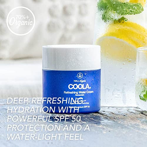 COOLA Water Cream Face Moisturizer - SPF 50, Hydration with Hyaluronic Acid & Coconut Water - 1.5oz