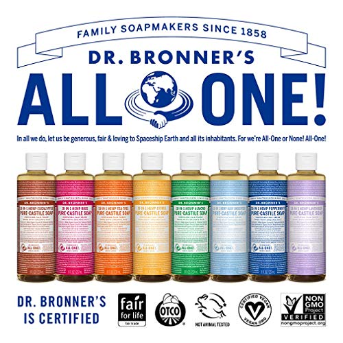 Dr. Bronner's Body Soap Variety Pack - Organic Oils, 18-in-1 Uses, 4 Scents - 32oz Total