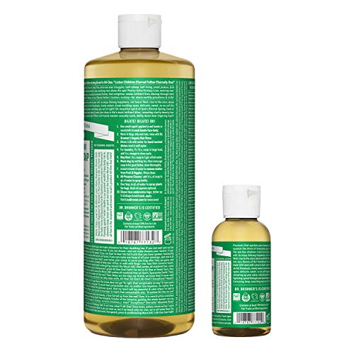 Dr. Bronner's Body Soap - Organic & Fair Trade, Plant-Based Ingredients - 32oz & 2oz Bottles