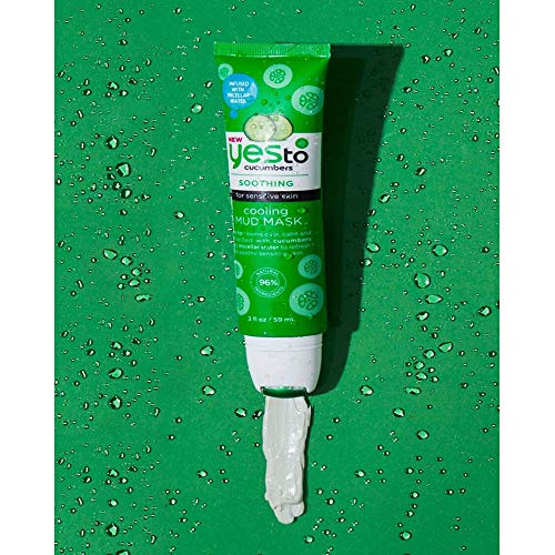 Yes To Cucumbers Cooling Mud Mask - Refreshes & Soothes Sensitive Skin, 96% Natural - 2oz