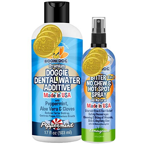 Bodhi Dog Bitter 2-in-1 No Chew Spray & Dental Additive - Fresh Breath, Plaque Control - 8oz