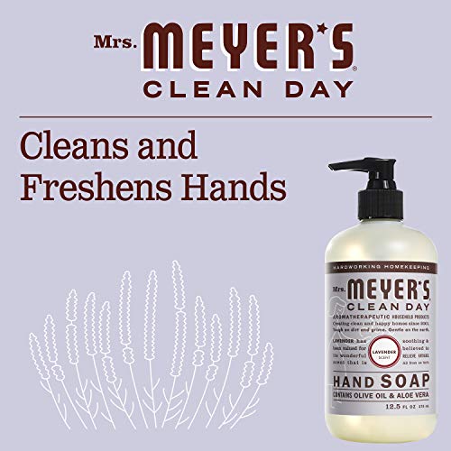 Mrs. Meyer's Hand Soap - Lavender Scent, Essential Oils, Biodegradable - 12.5 fl. oz, Pack of 3