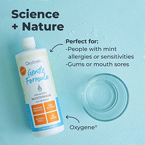 Oxyfresh Mouthwash - Gentle & Alcohol-Free for Sensitive Gums, Unflavored - 16oz