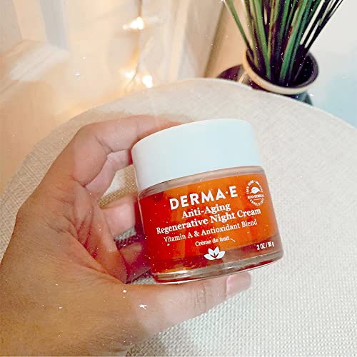DERMA E Night Cream - Firming Anti-Aging Moisturizer with Jojoba Oil & Astaxanthin - 2 oz