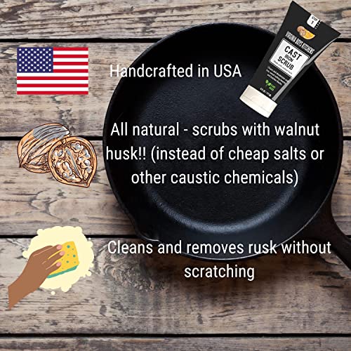 Virginia Boys Kitchens Cast Iron Oil & Scrub - Plant-Based Coconut Oil, Safe for Cooking - 16oz
